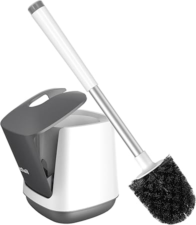 SetSail Toilet Brush and Holder, Self Closing Lid Toilet Bowl