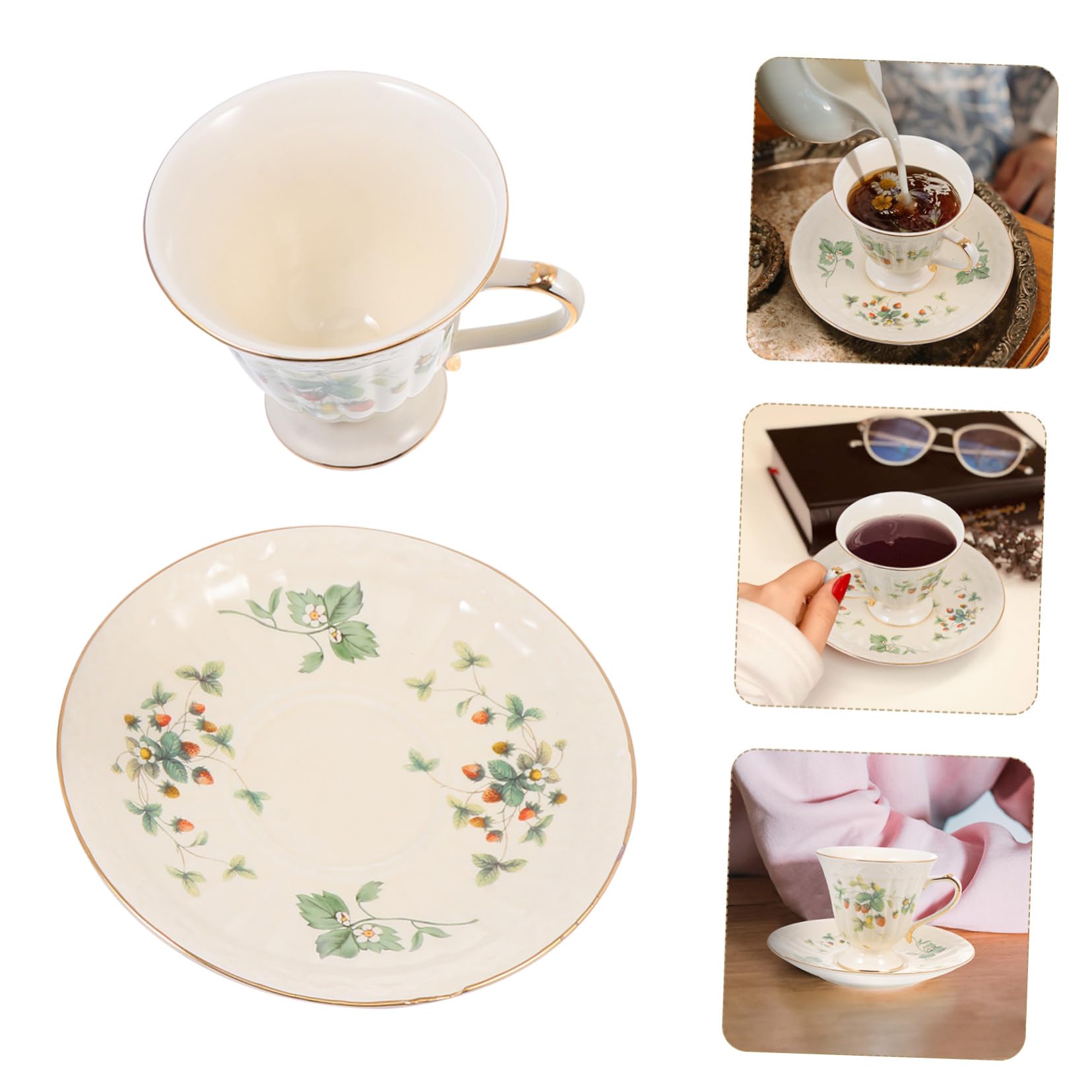 Alipis Vintage Keramik Kaffeetassen Satz Porzellan Becher Tee Tassen Geschirr Für Zuhause Café Geschenk
