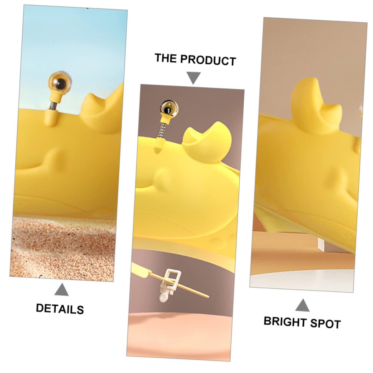 VICASKY 3piezas Sombrero De Baño Infantil Para Bebés y Niño Niña Gorro De Champú Divertido Protección Para Ojos y Oídos Para Cortes De Pelo y Duchas Limón Modelo Cangrejo