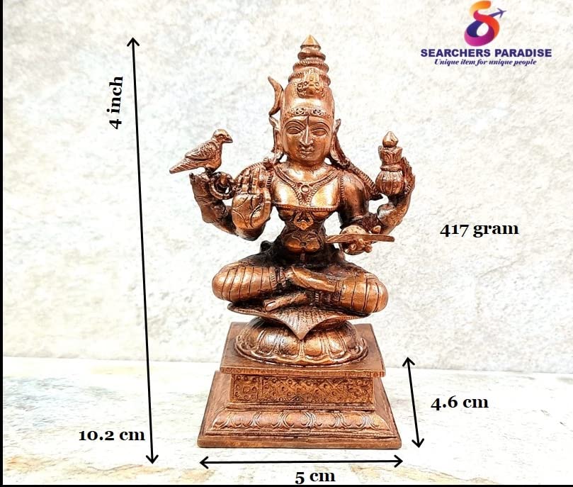 Image of Copper Goddess Sardhambal Idol 4.0 in | 417g