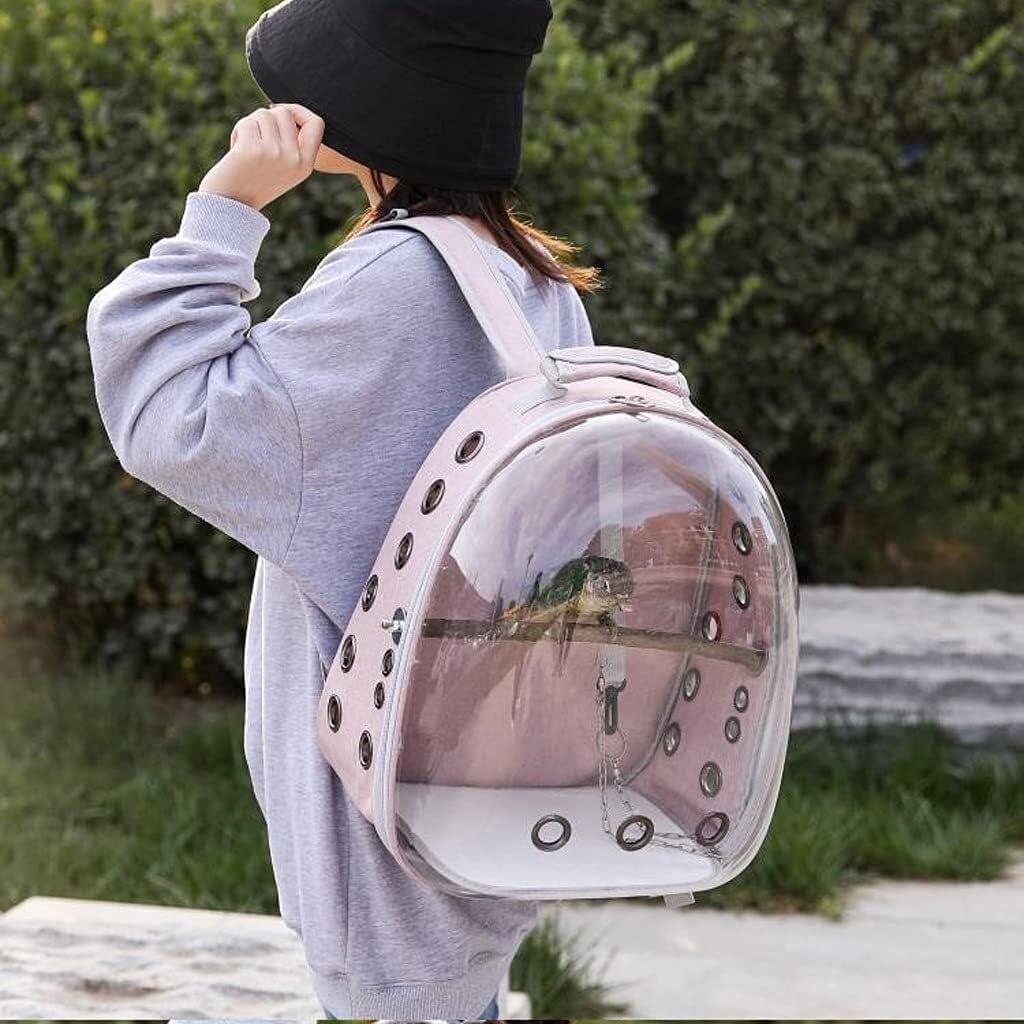 Portable Travel Bird Cage for Small Birds, Lightweight Breathable Carrier with Handle & Double-Zipper Design