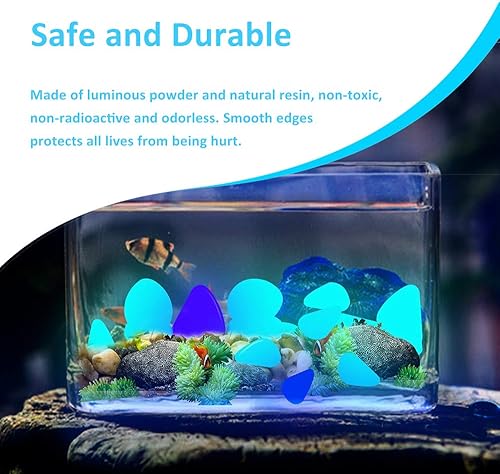 Miniatura 4 de 100 rocas para pecera, rocas decorativas que brillan en la oscuridad, rocas decorativas de grava para acuario, piedras de piedra para pecera,