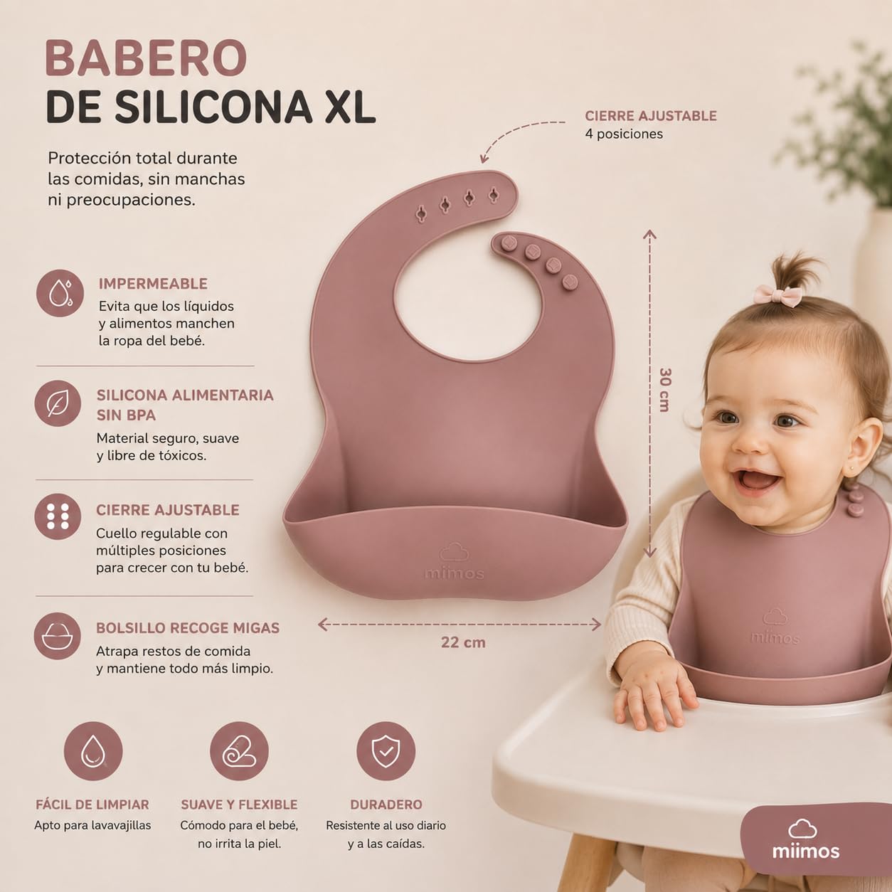 Vajilla Bebé Silicona BLW | Set Completo con Plato Ventosa Fuerte, Bol, Vaso, Babero, Cubiertos con Estuche y Tapete | 100% Silicona Alimentaria Libre BPA (ROSA)