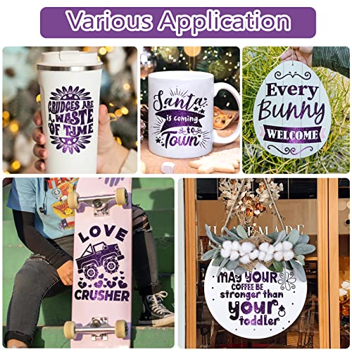 Wrapxpert Chameleon Metallic Permanent Vinyl Purple 12"X5Ft Metallic Adhesive Vinyl Roll Easy Cut And Weed Gradient Color Change Vinyl For Crafts Signs Lettering Graphics #TOP4