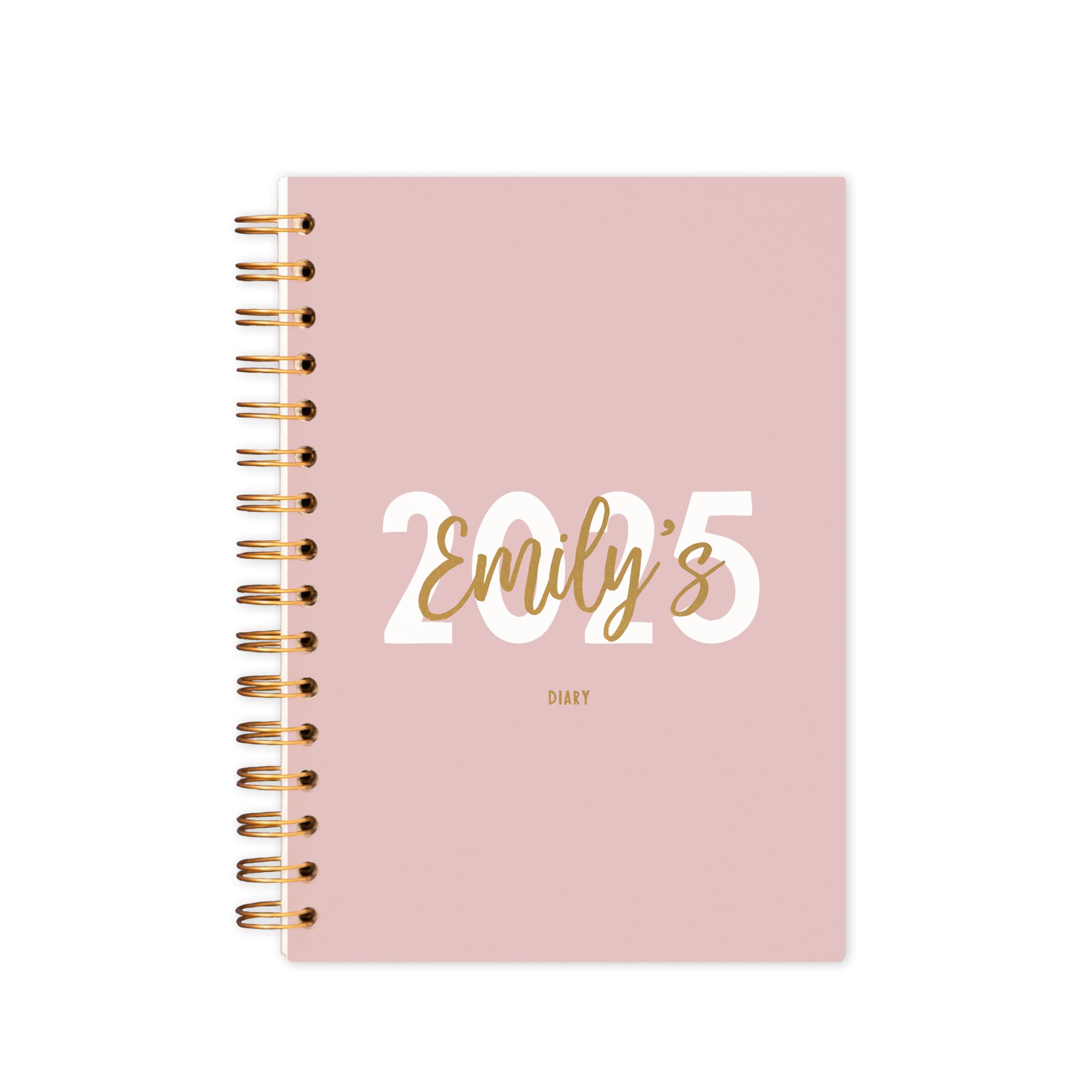 Manta Makes personalised diary 2026 year | week to view gold and navy - green - sage - cerise - pink - lilac | A4 hardback A5 softback | planner 2026 (Pink, A4 Softback)