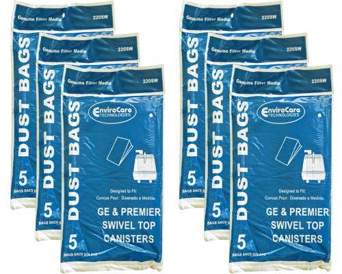30 GE, Premier, Whirlwind, Everclean Swivel Top Canister Tank style Vacuum Cleaner Sweeper Bags 1400 Vac, 405329, 1400ES, 1400, STR21339, 21339, C series C-1 thru C-18, 815, V11C10, V11C13, V14C9