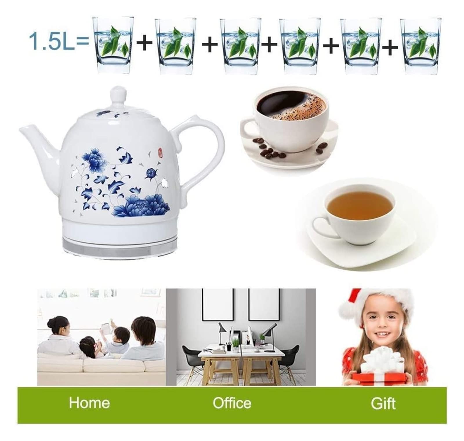 Hervidor eléctrico de café de preparación rápida, hervidor de Agua con Silbato, autoapagado, autoprotección en seco antiquemaduras, Termo de Temperatura Constante, Moda