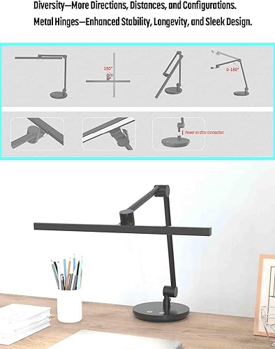 Miniatura 6 de ArchDesk - Lámpara de escritorio de 18.9 pies luz blanca cálida y fría, ajustable, antirreflejo, sensor de 10 W, protección ocular, plegable,