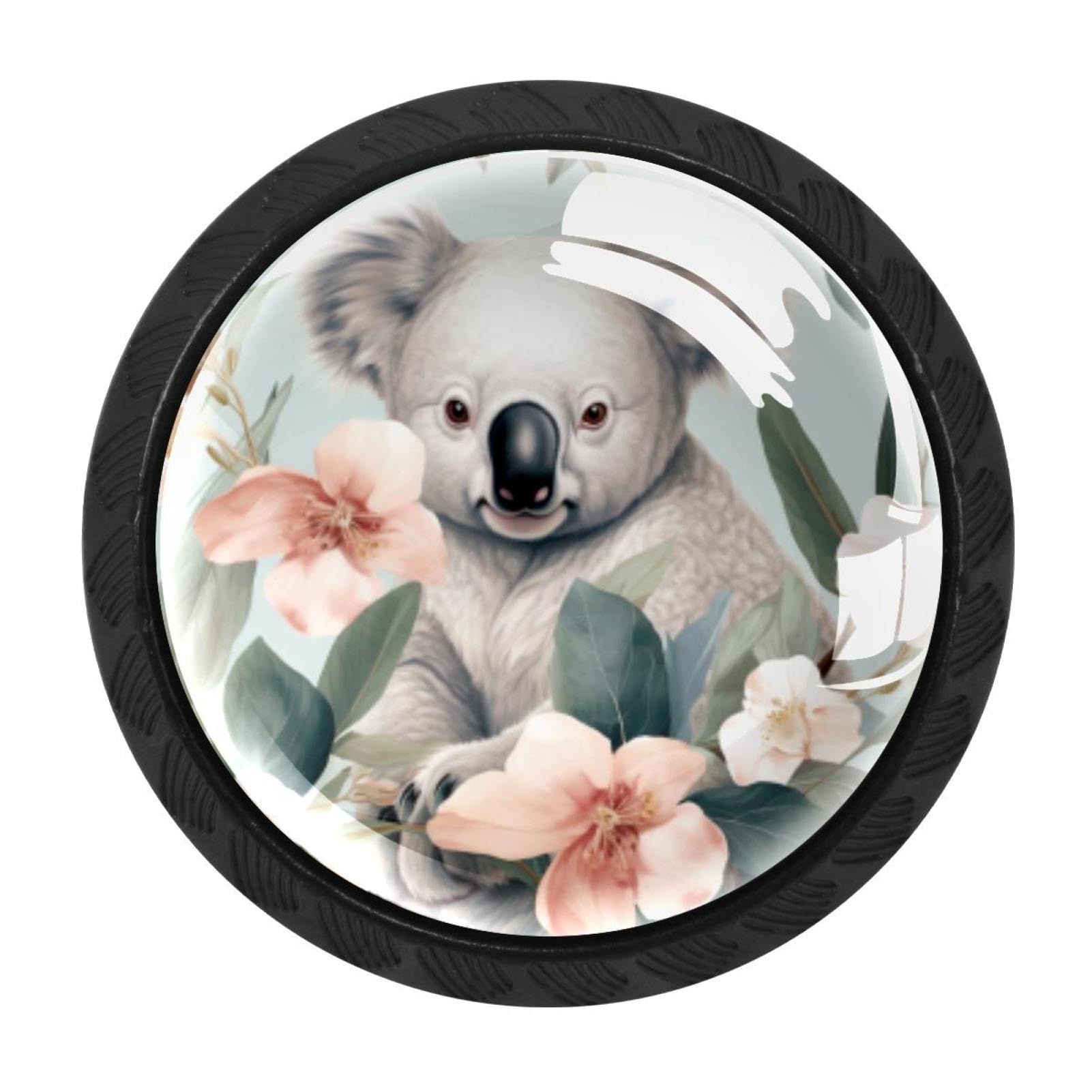 CHENZZZZ Koala Cabinet Knobs 4 Pieces Drawer Kitchen Cabinets Dresser Cupboard Wardrobe Unique Pulls Handles