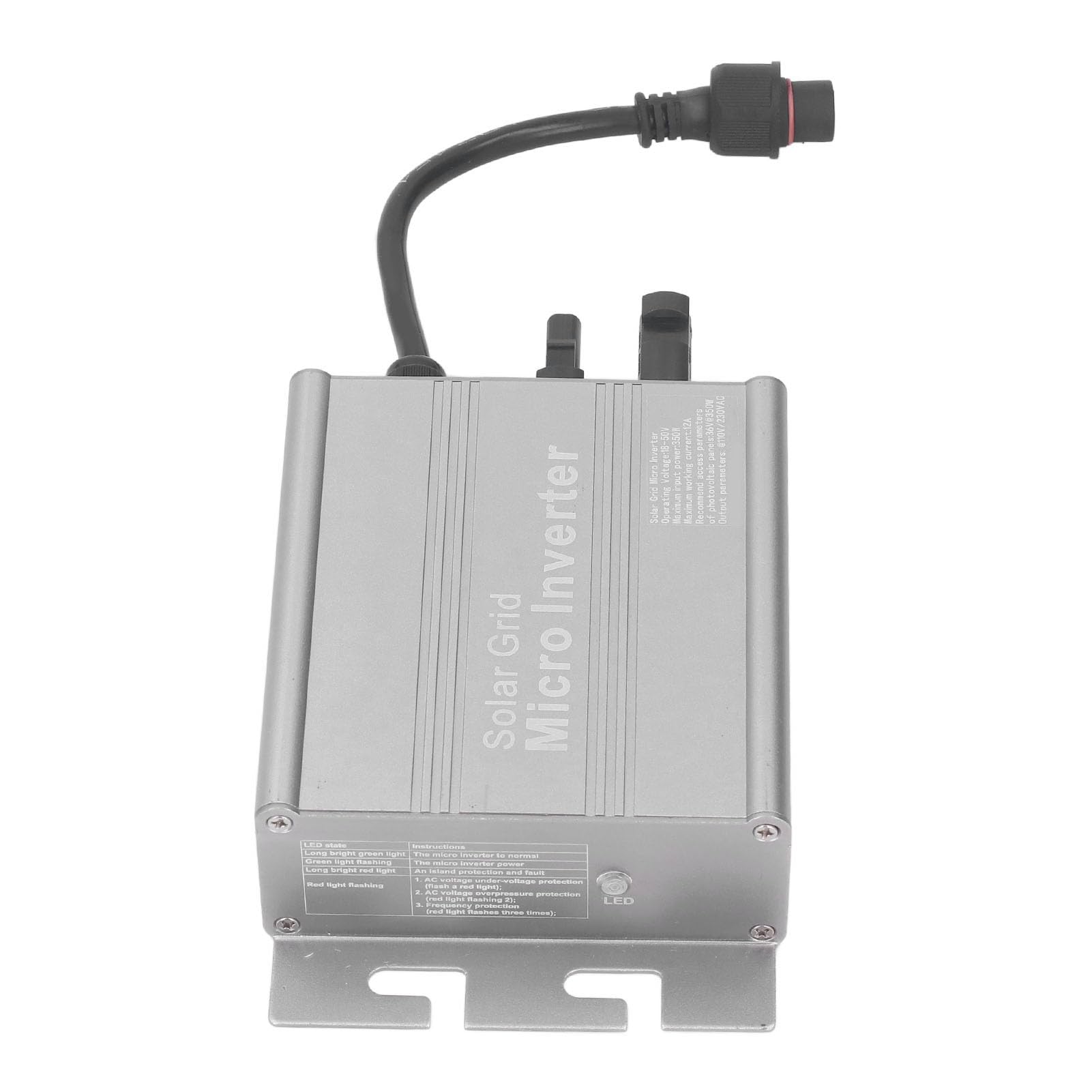 Alomejor Solar Grid Tie Micro Inverter 120V, IP65 Waterproof (260W) | Stop aluminium, wysoka wydajność, automatyczna identyfikacja, przyjazny dla użytkownika, mały rozmiar