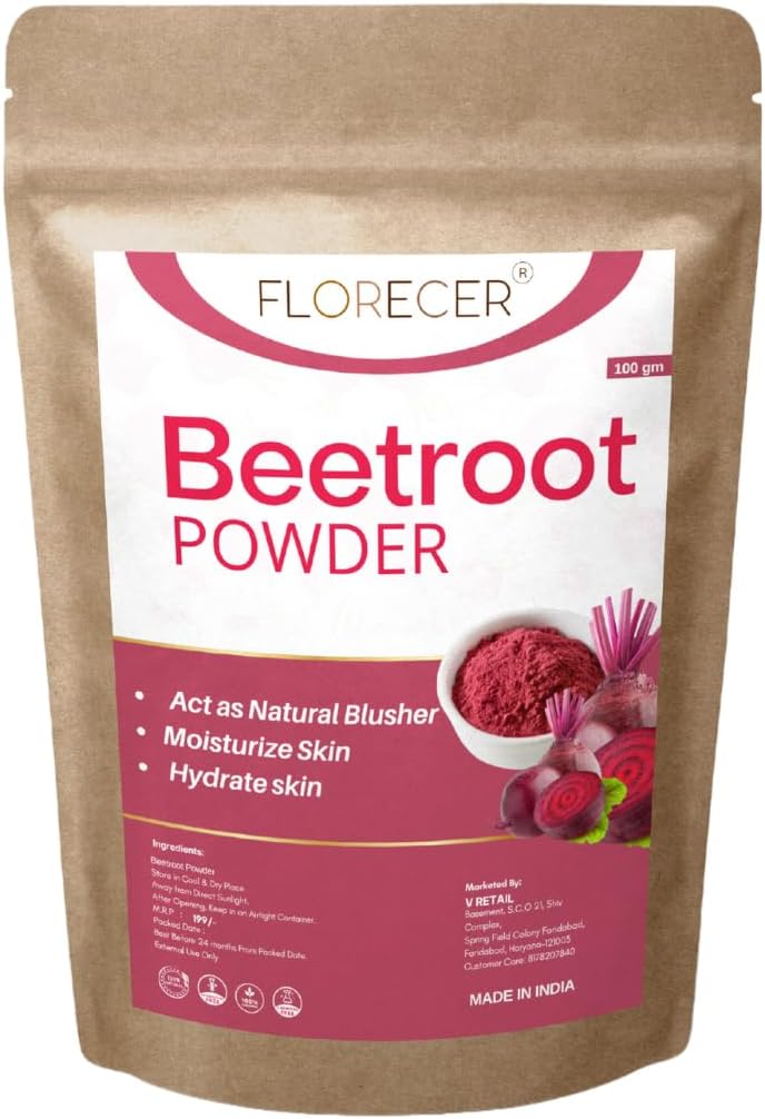 Florecer Organic Beetroot Powder For Face, Skin & Hair And Lips- 100 Gram