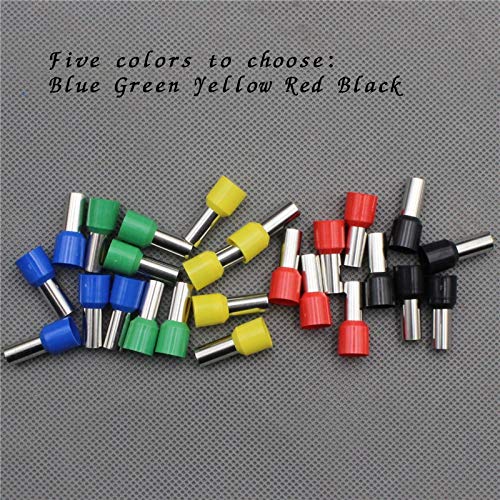 500PCS/pack E16-12 Cord End Pre-insulated Terminals Wire Connector Bootlace Ferrules For 5AWG 16mm2 12mmPin of Length Brass tube - (Color: Yellow)