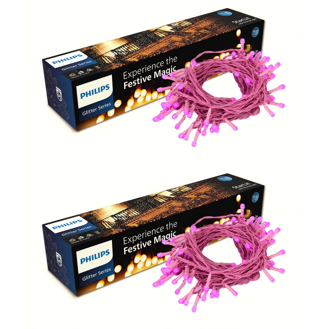 PHILIPS Starlit 12 Meter 72 LEDs String Light for Decoration | Festival LED String Light for Diwali, Christmas and Home Decoration| Pink, Pack of 2-image-25
