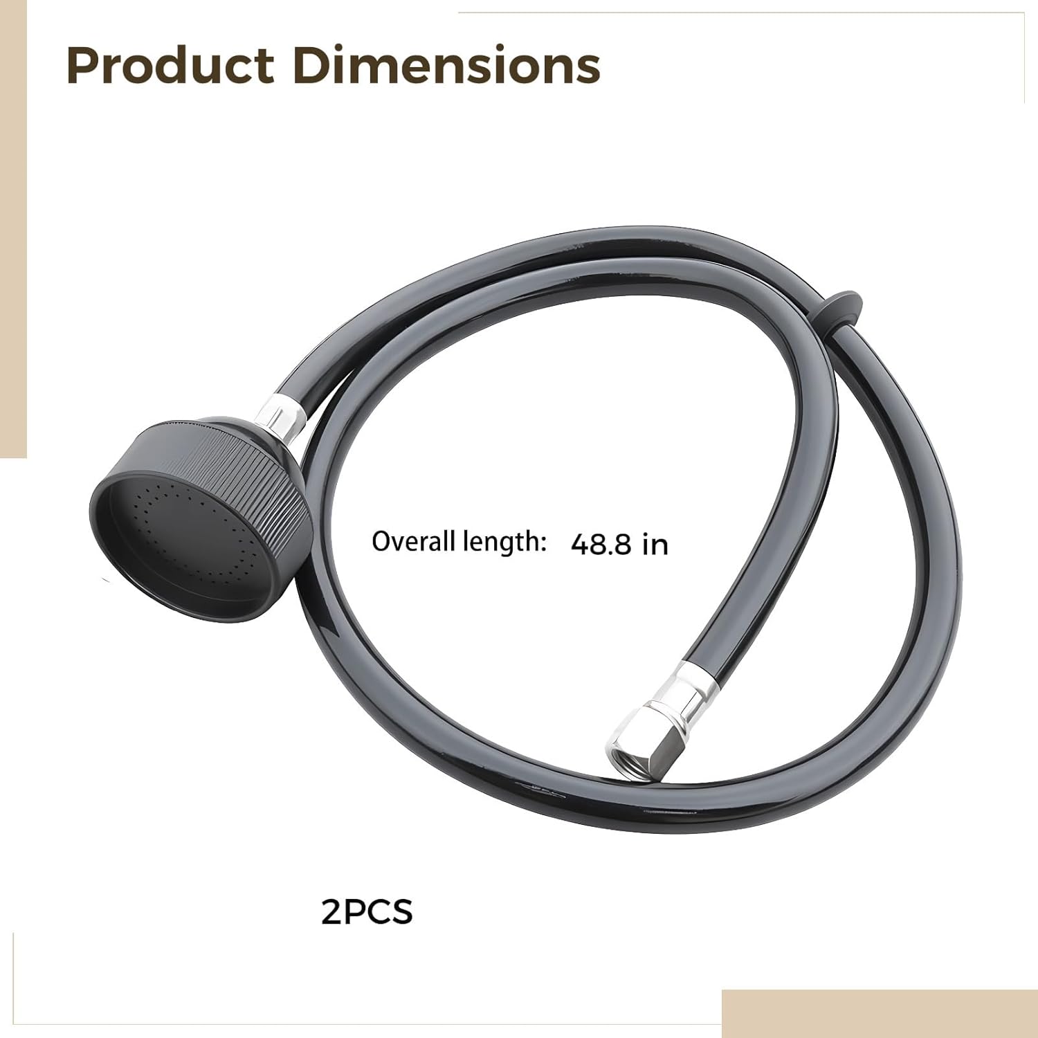 2-Pack Shampoo Sprayer Head, 48.8 In Hose, Faucet Shower