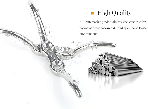 Miniatura 4 de AMYSPORTS Marine Hardware Cuerda Cleat Steel Heavy Duty Rope Cleat Marine Stainless Deck Boat Cleat Amarre