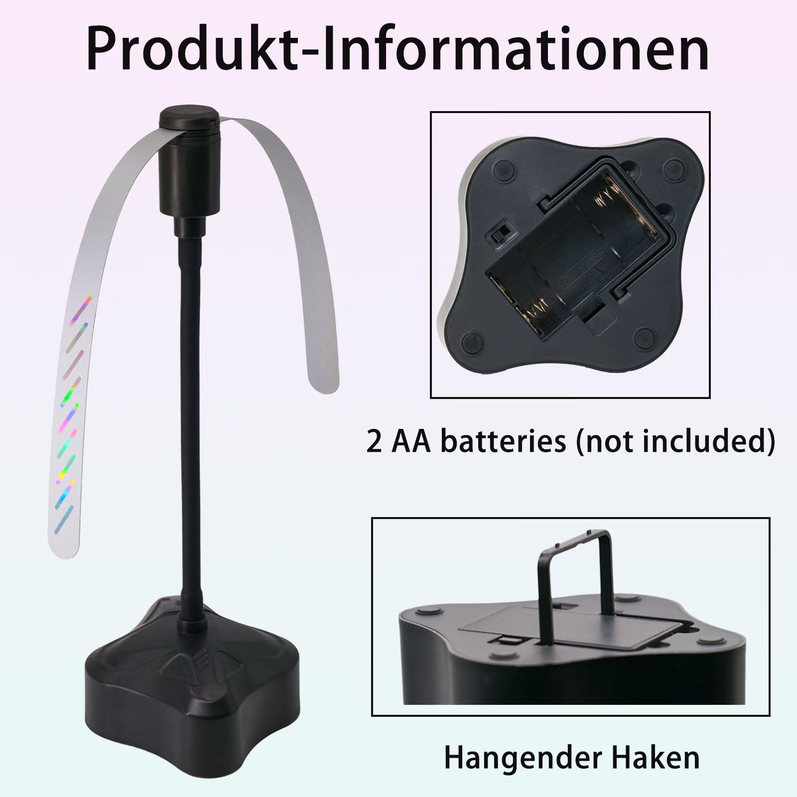 Panngu 4 Paquetes de protección silenciosa del Ventilador antimosquitos 360 °, Adecuado para mesas, barbacoas y Plegables al Aire Libre