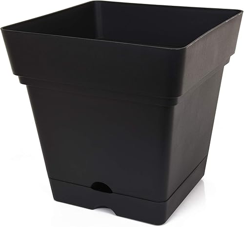 Mintra Home Maceta de jardín con ruedas, grande (14.5 pulgadas de ancho x 15 pulgadas de alto), color fucsia, maceta colorida, maceta