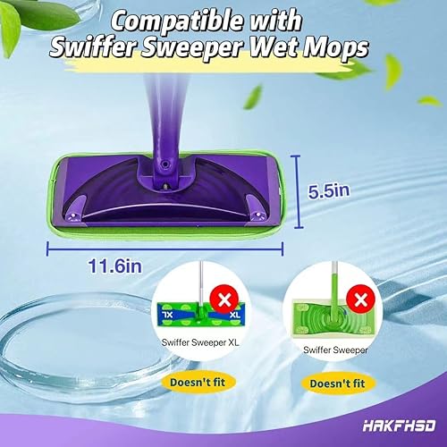 Miniatura 2 de HAKFHSD Paquete de 8 almohadillas reutilizables para trapeador compatibles con Swiffer Wet Jet, paquete de repuesto de almohadilla de pulverización