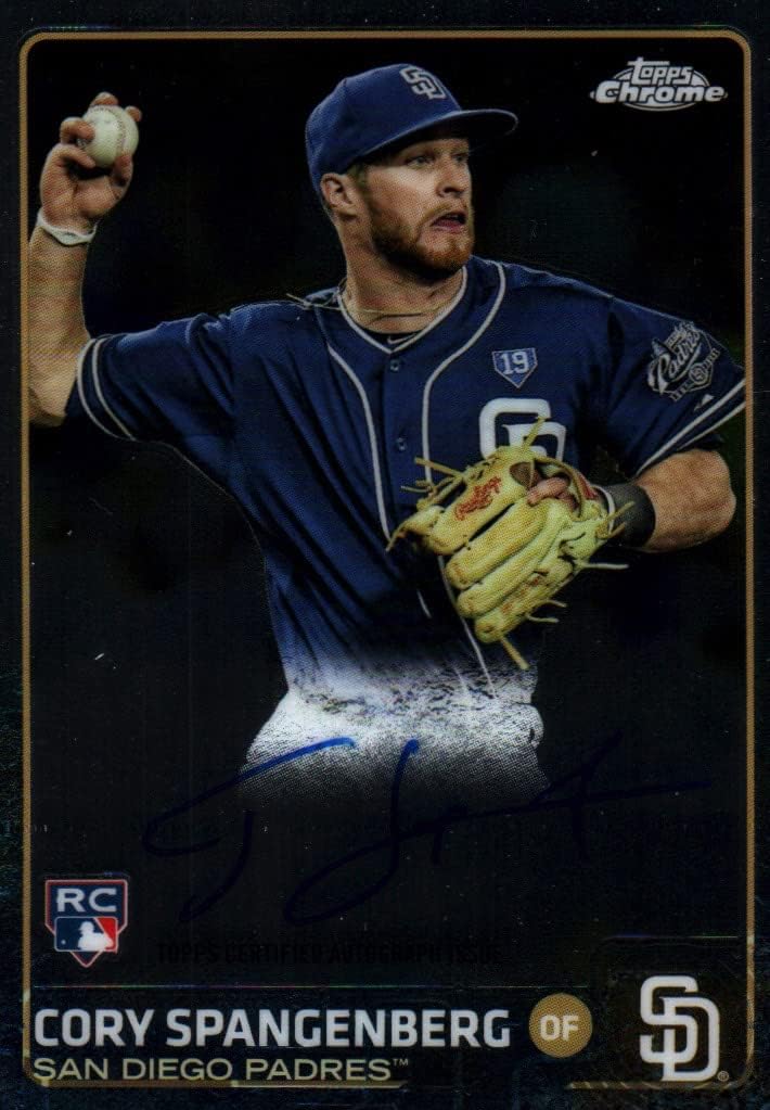 Cory Spangenberg Chrome Autographed Collectible Baseball Card - 2015 Topps Chrome Baseball Card #AR-CS (Padres) Free Shipping & Tracking
