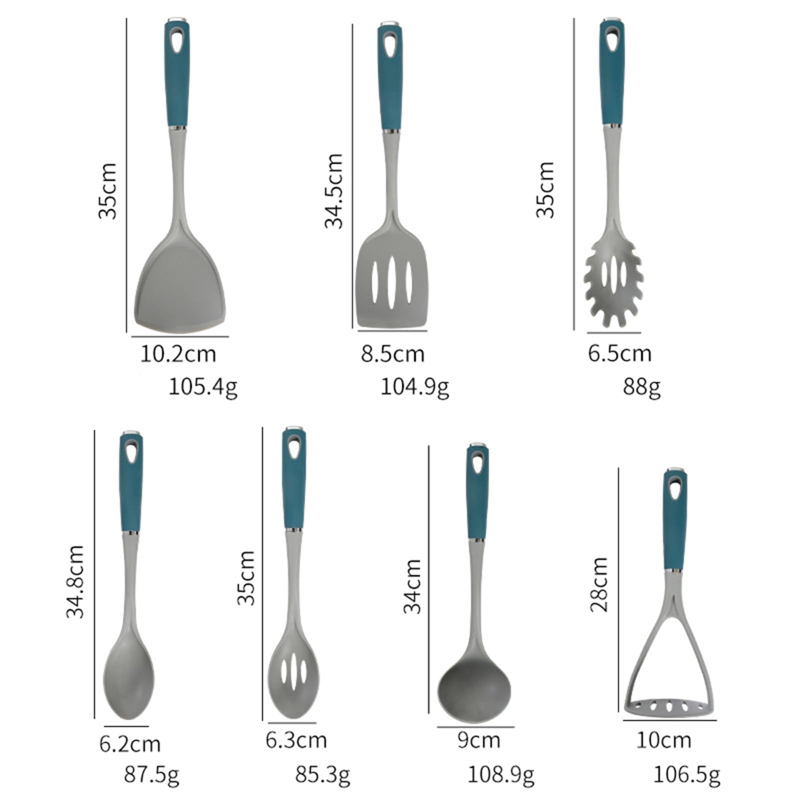 Nylon-Kochutensilien-Set, 8-teilig, BPA-frei, hitzebeständig, antihaftbeschichtet, inklusive Halter, spülmaschinenfeste Kochutensilien
