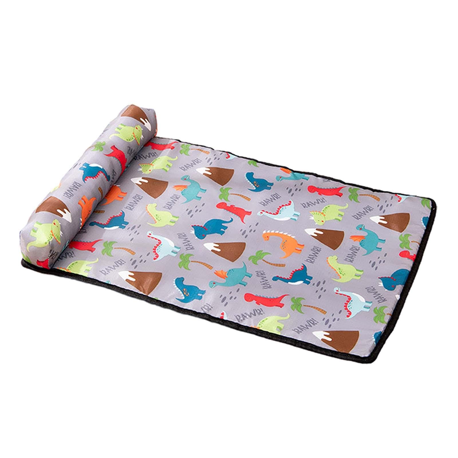 Alfombrilla para Gatos Y Perros Cama Portátil de Verano Manta Fresca para Mascotas Cojín con Almohada Impermeable Material Reutilizable Y