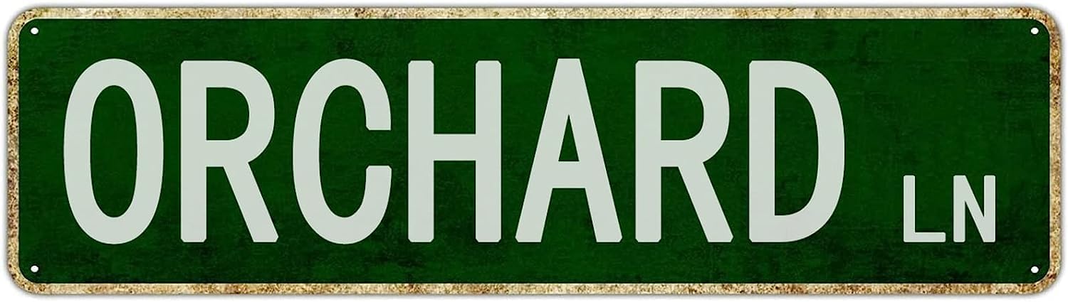 Orchard Lane Sign Novelty Orchard Lane Decor Orchard Lane Street Sign Wall Art Decor For Home Farmhouse Bar Cafe Man Cave 16 X 4 Inch