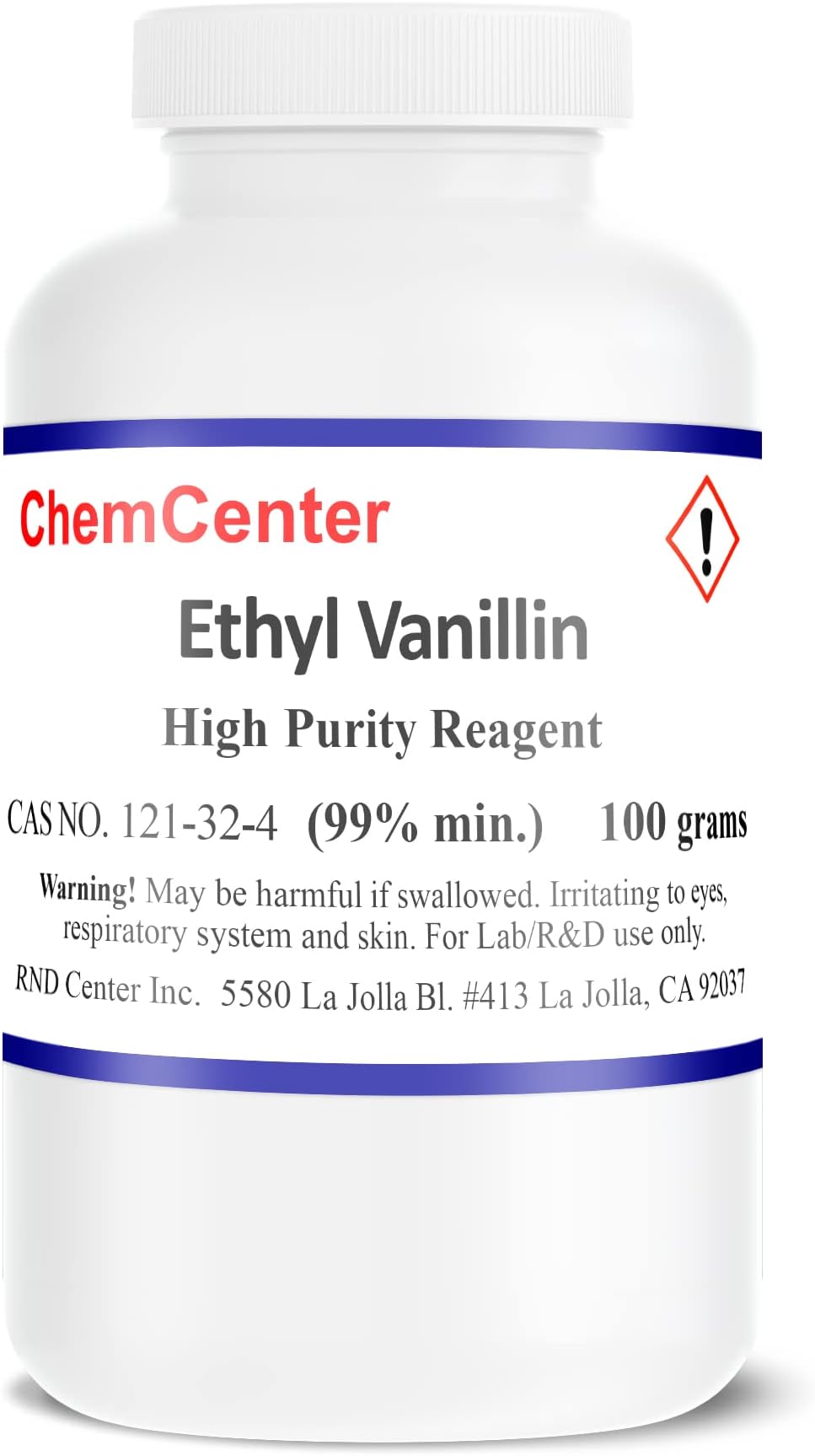 Ethyl Vanillin, Powder, 99% Minimum, 100 Grams