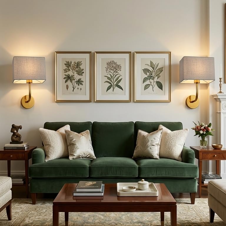 Image of Premium Gold Wall Lamp | Rectangular White Linen Fabric Shade Wall Sconce | Decorative Lighting for Bedroom Living Room Hallway Dining Office Restaurant Hotel | Without Bulb