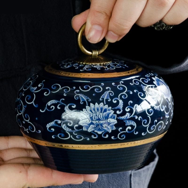 Organizer na herbatę niebieski ceramiczny pojemnik na herbatę zamknięty słoik na herbatę pojemnik na herbatę pojemnik na herbatę organizer na herbatę pudełko na żywność pudełko na cukierki