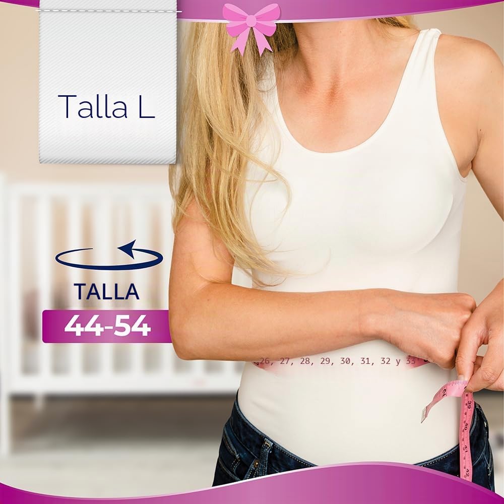Lines Specialist Maternity - Braguitas absorbentes Lines Maternity Postparto con soporte del abdomen y absorción rápida para pérdidas postparto, talla L, paquete de 20 unidades