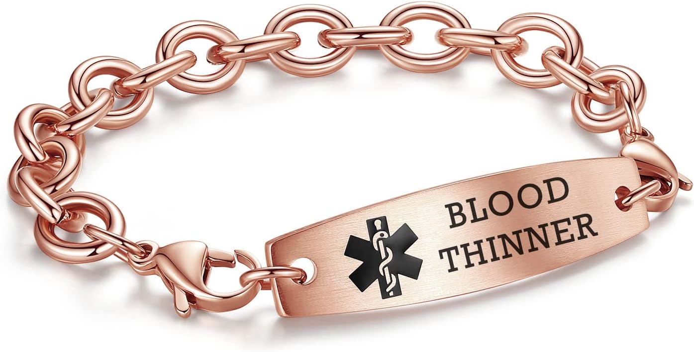 LinnaLove Interchangeable Medical id Bracelets Stainless Steel Cable Chain Customizable Medical Alert Bracelets for Men Women