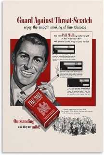 LOKLNEYK MONOCHROME CIGARETTE AD - Vintage Cigarette Ad Poster Poster Bedroom Decor Sports Landscape Office Room Decor Gift Style:12x18inch(30x45cm)