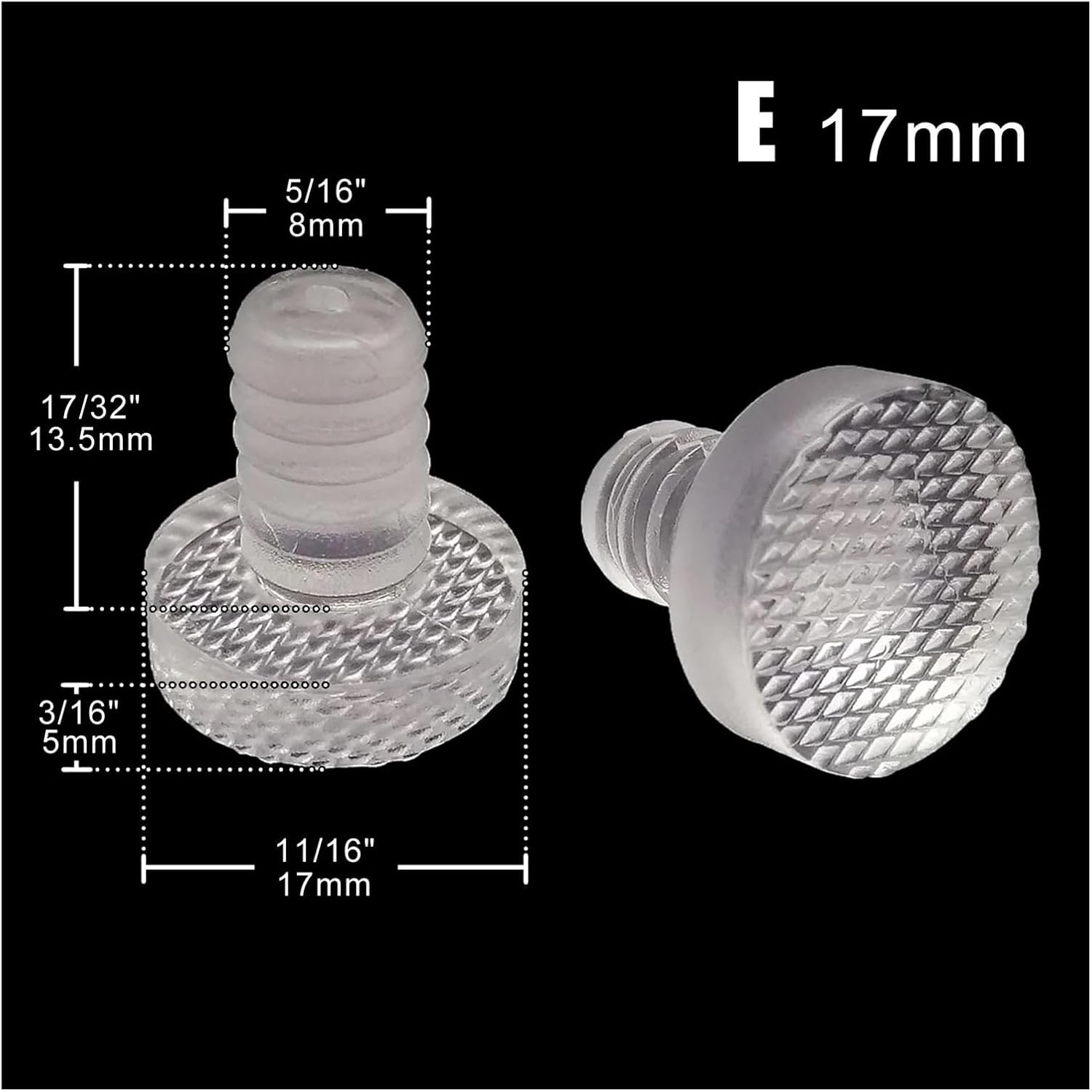 Soft Clear Transparent Rubber Embedded Furniture Table Chair Leg Feet Bottom Glide Slide Pad Floor Protector(E 17mm)