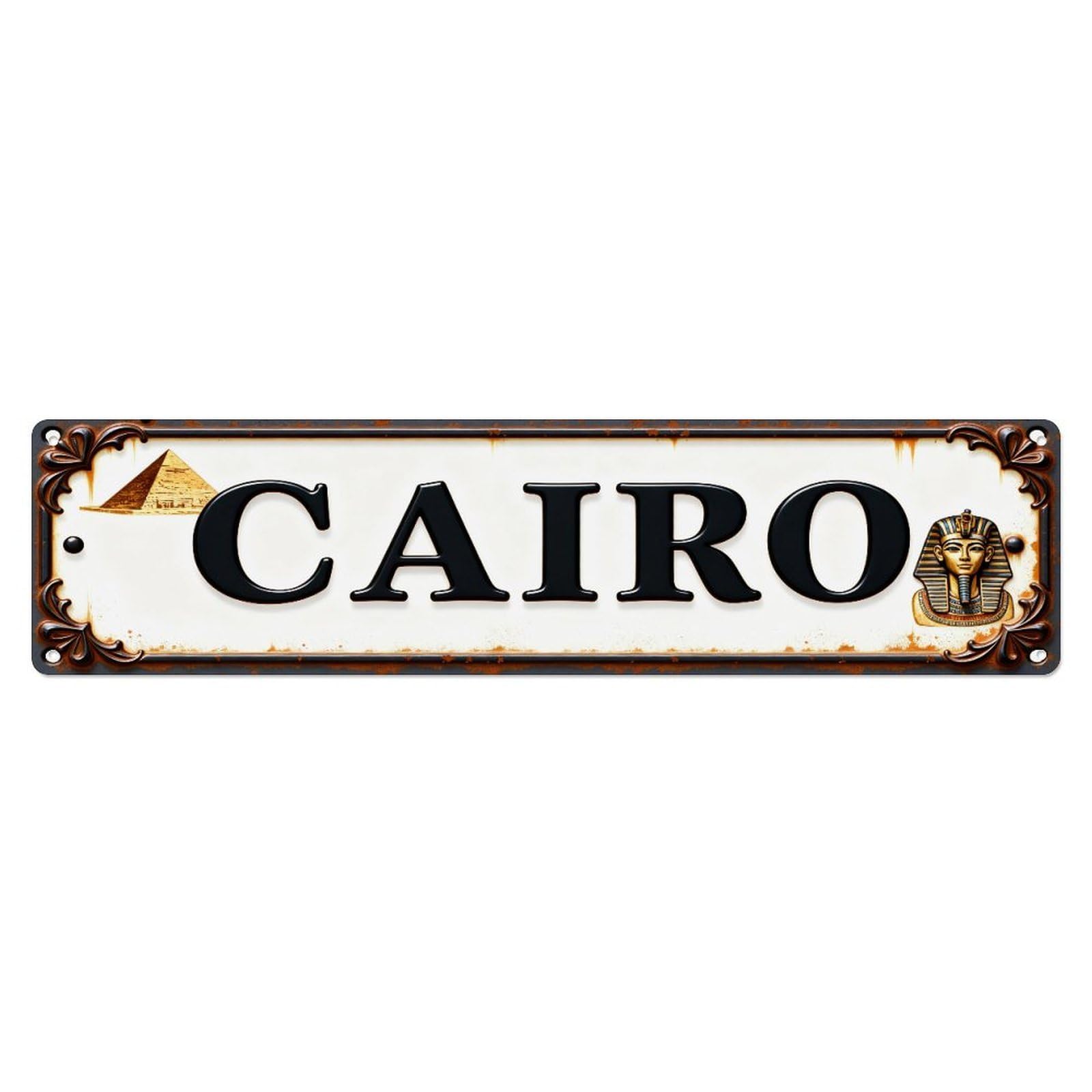 Cairo Egypt Pyramid Sphinx Sign Metal Tin Sign Plaque