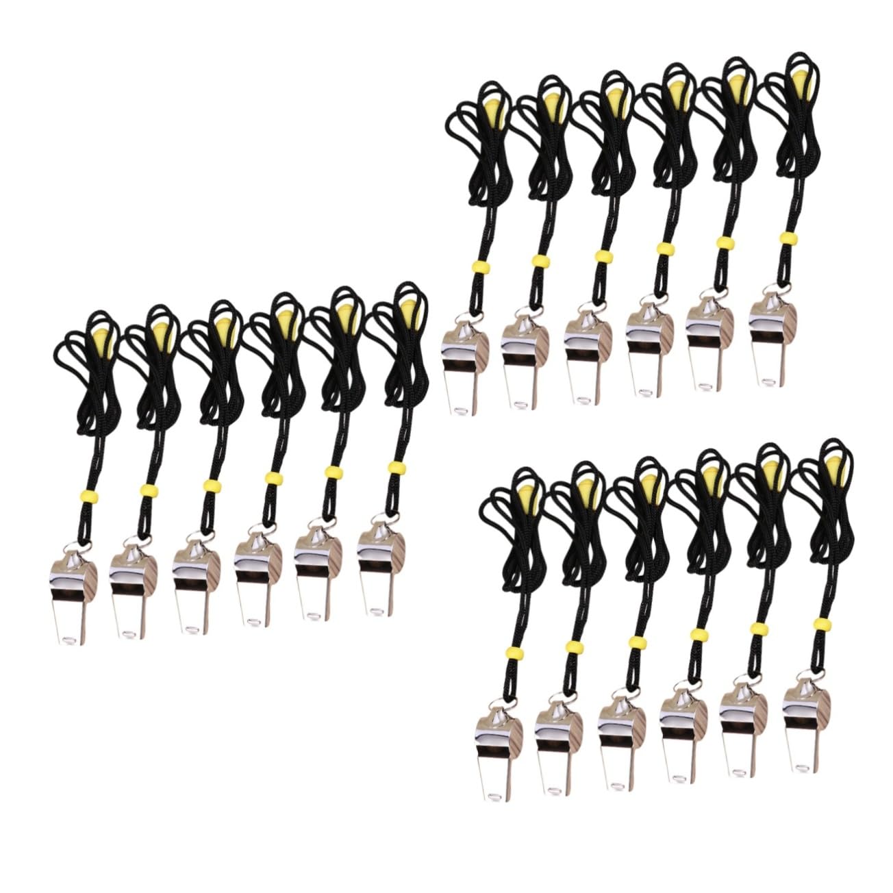 Toddmomy Lot De 3 Sifflets De Survie Durgence En Acier Inoxydable Avec Cordon Pour 6 Pièces X 3