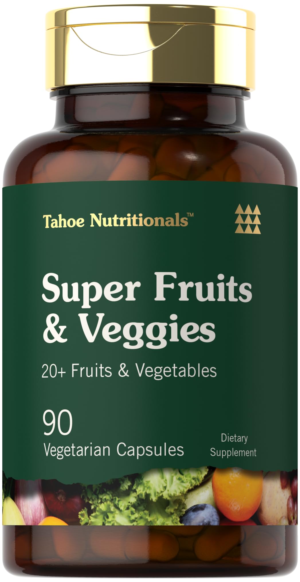 Tahoe Nutritionals Super Fruits and Veggies Capsules | 90 Count | Vegetarian, Non-GMO and Gluten Free Supplement