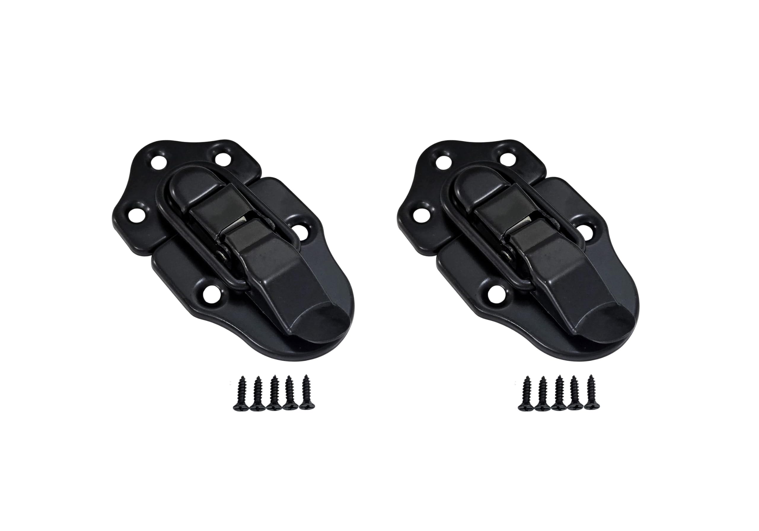 QCAA Toggle Hasp Latch for Small Metal Box, 38mm x 70mm, Black, Made in Taiwan, 2 Pack