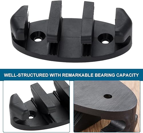 Miniatura 7 de Yetaha 2 tacos de anclaje en zigzag, tacos de nailon negro para canoas, pesca, barco, kayak, accesorios