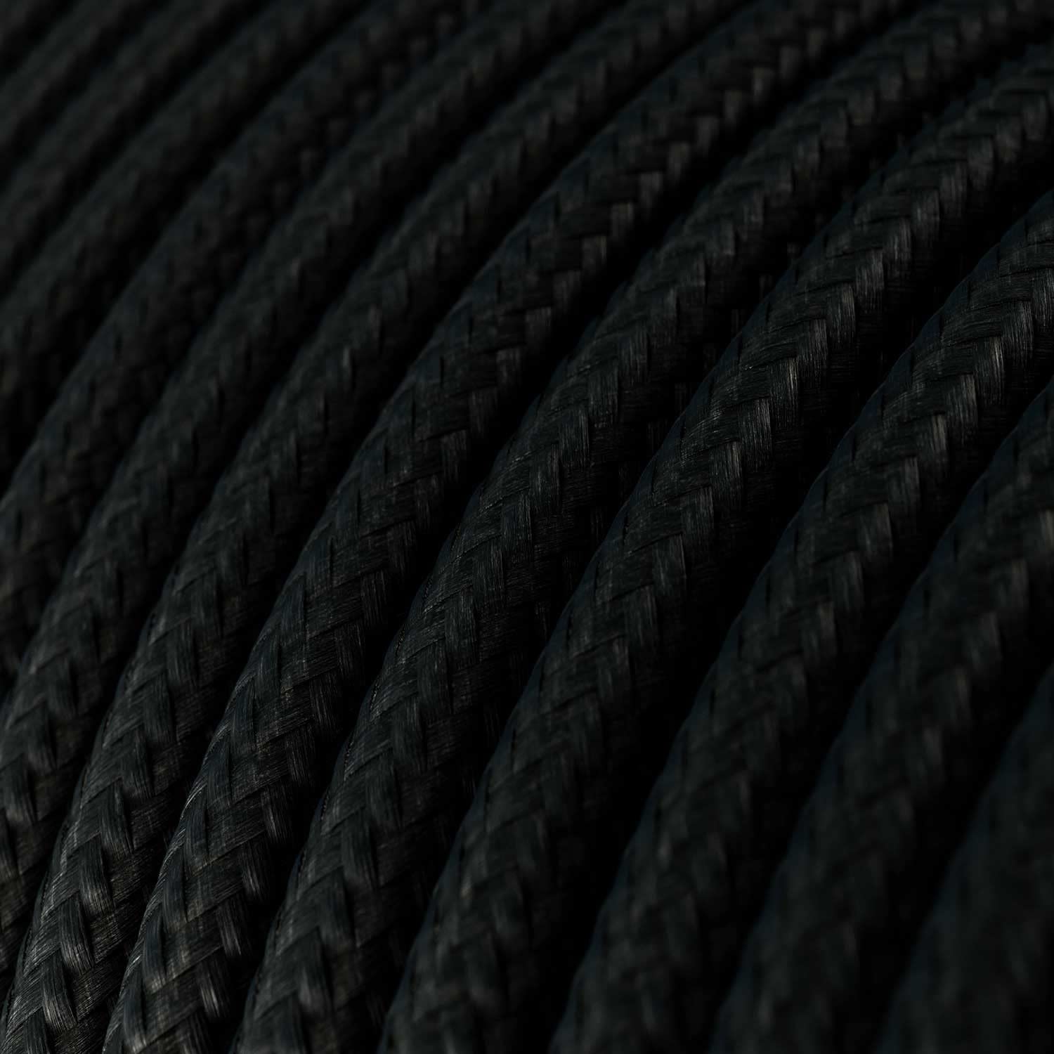 Hängeleuchte Made in Italy komplett mit Textilkabel, Lampenschirm Duedì Basis und Beschlägen aus Metall - mit Leuchtmittel - Schwarz - Matter