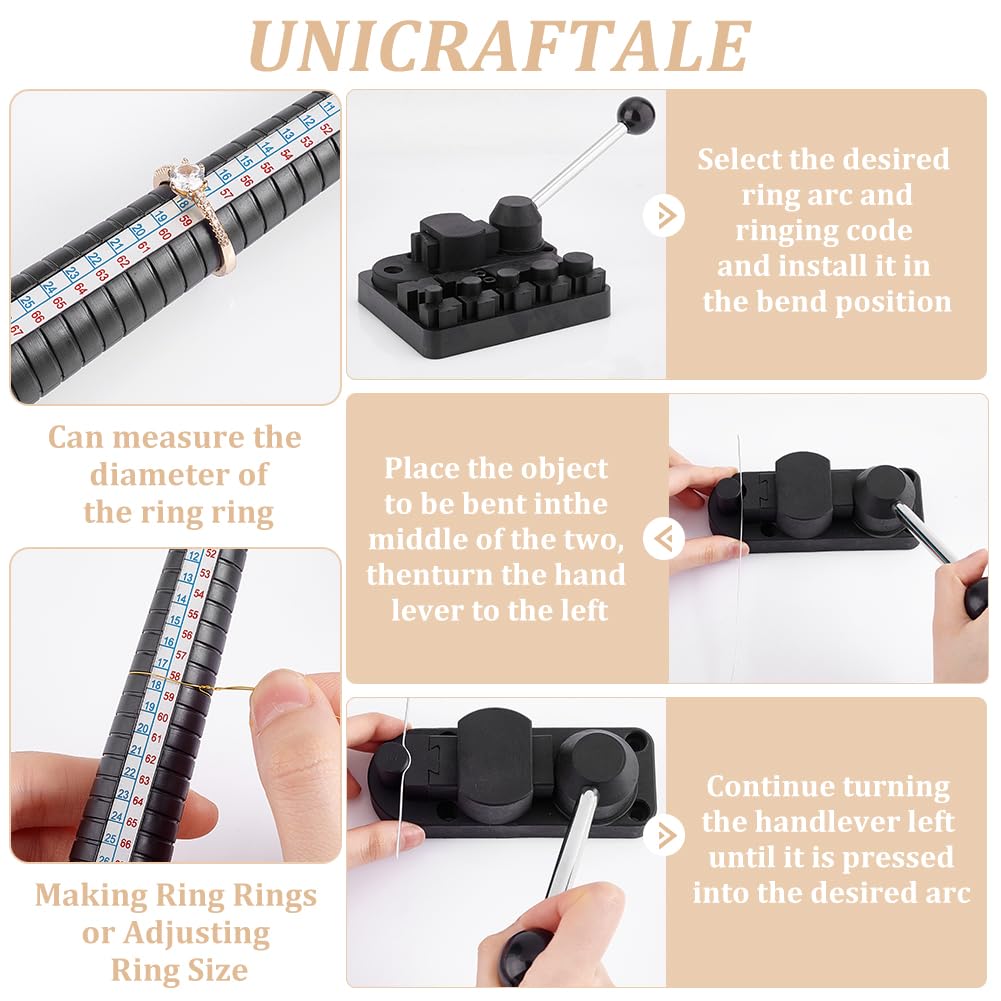 UNICRAFTALE 1 lot de machine à cintrer pour bagues - Outil de mesure - Outil de fabrication de bagues - Élargisseur de bagues - En nylon - Outil de mesure