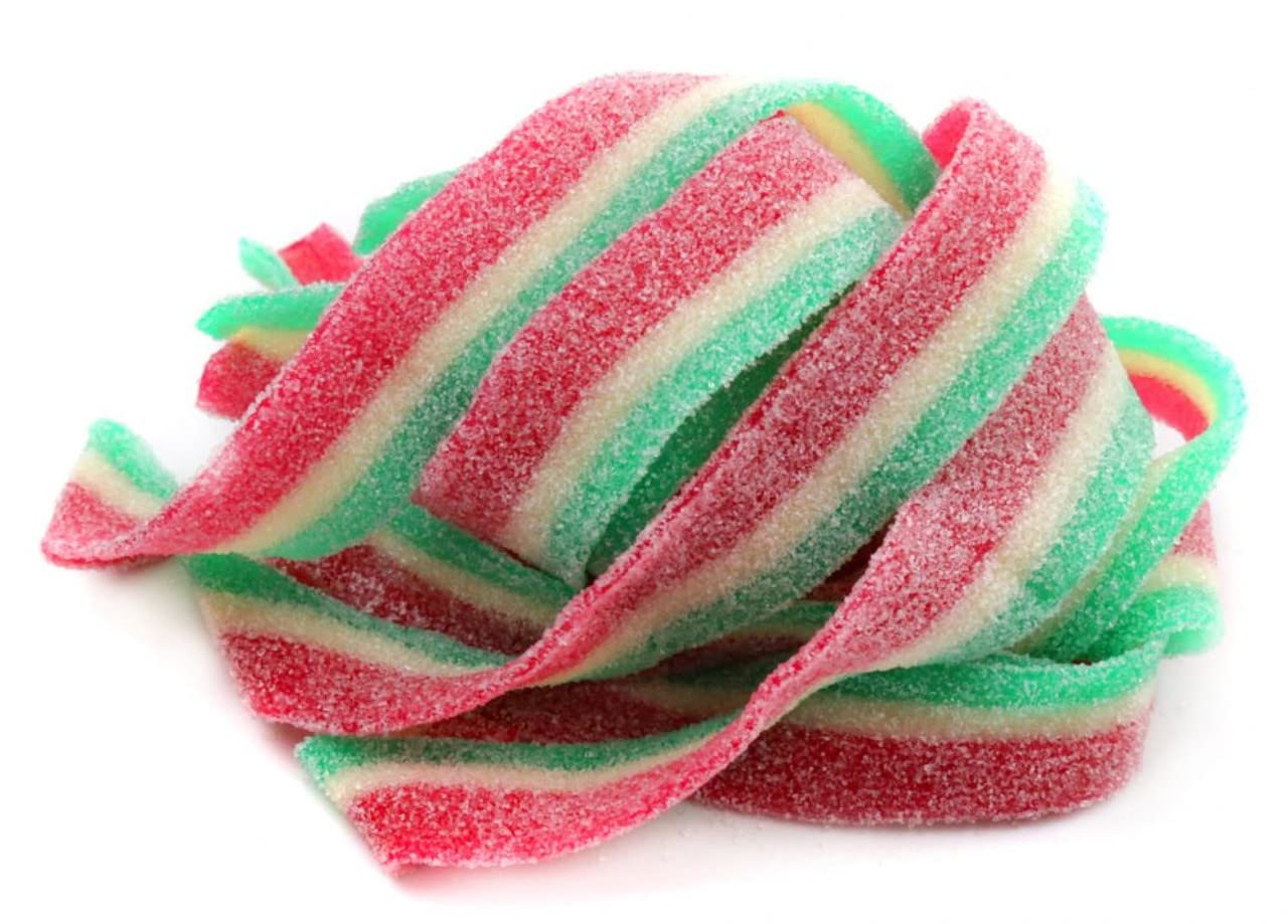 Bayside Candy All Flavors Sour Candy Belts - Sour Belts (Watermelon, 1LB)