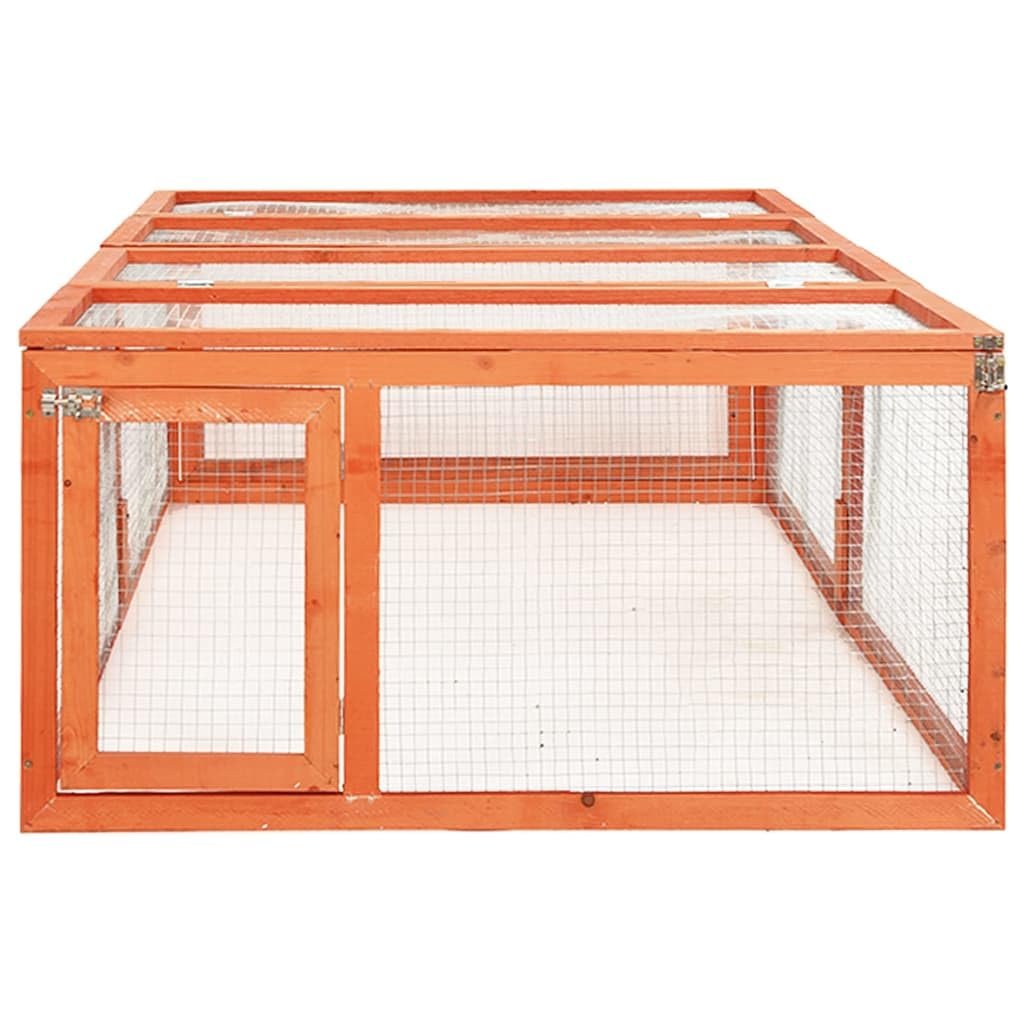Mangloder - Gabbia per conigli in legno di abete massiccio con rete metallica in acciaio, 183 x 90 x 46,5 cm, per conigli e porcellini d'India