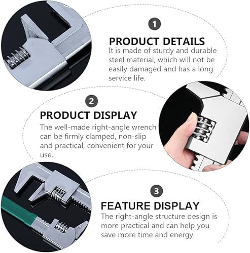 Miniatura 2 de Llave inglesa tipo F ajustable llave inglesa herramienta de ángulo recto llave de apertura ancha alicates tubo alicates 45 # apertura de acero