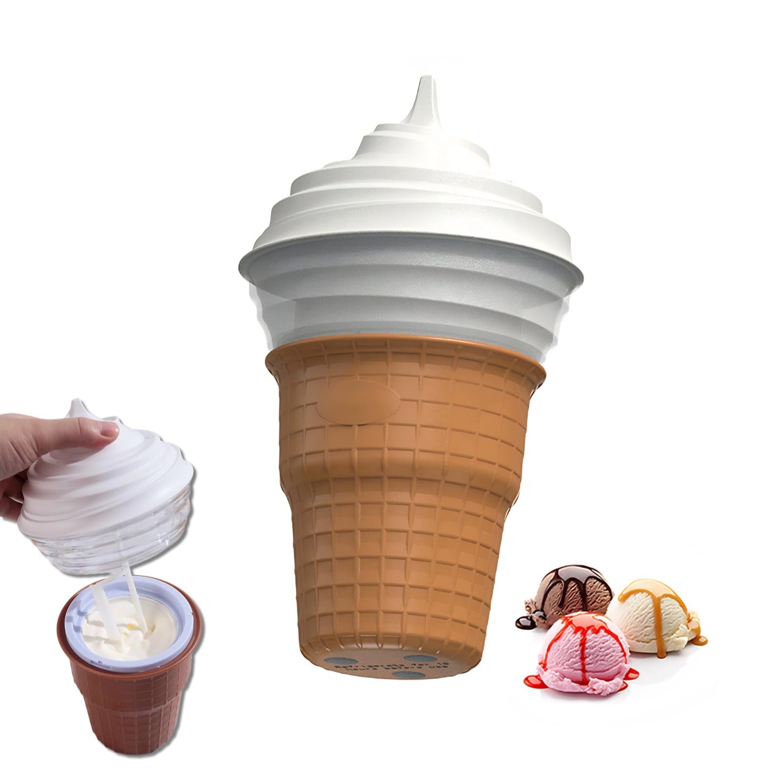 Macchina per Gelatiera per Gelati Fai -da -te, Maker di Gelati Elettrici Fatti in Casa Rapido, Produttore di Trattamento con Gelato con Sorbetto Yogurt Congelato, Facile da
