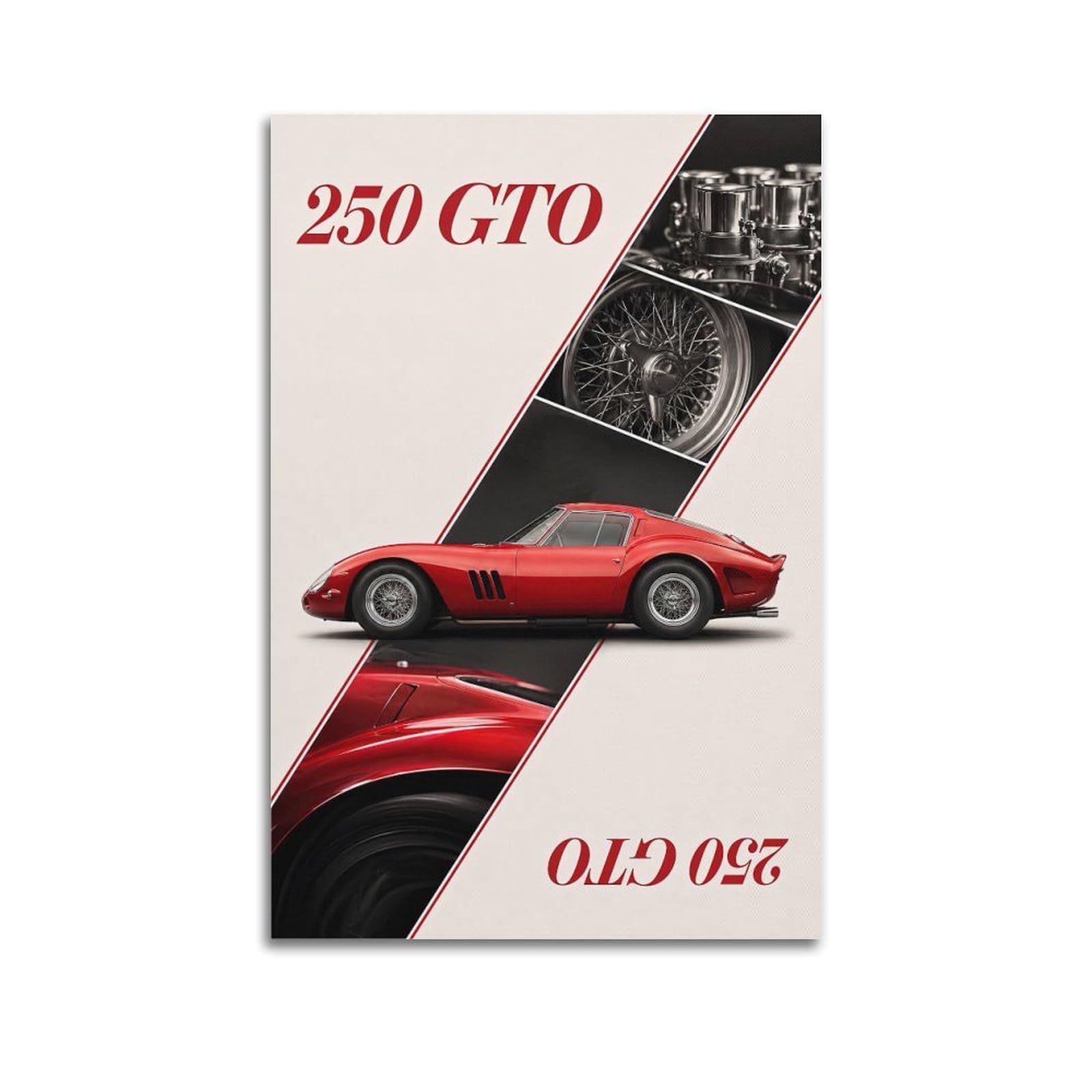 OKAHYS Vintage 250 GTO Racing Sports Car Artwork Poster Decorative Painting Canvas Wall Artworks Picture 20x30inch(50x75cm)