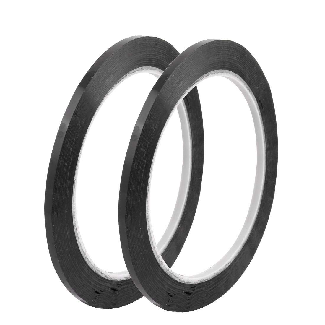 New Lon0167 2Pcs 3mm Featured Width 66m Length Reliable Efficacy Waterproof Black Single Sided Adhesive Marking Tape(id:2ca b1 e8 286)