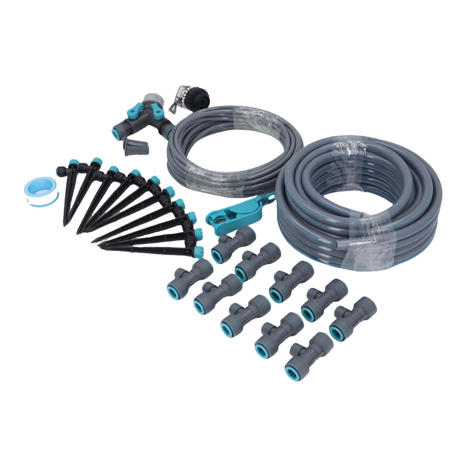Präzises Tropfbewässerungssystem-Set mit 32,8 Fuß Länge und 8 Löchern für die Pflanzenbewässerung Im Garten, Verstellbare Düsen, Flexible Schläuche, Vielseitige Anwendungen für Rasen,