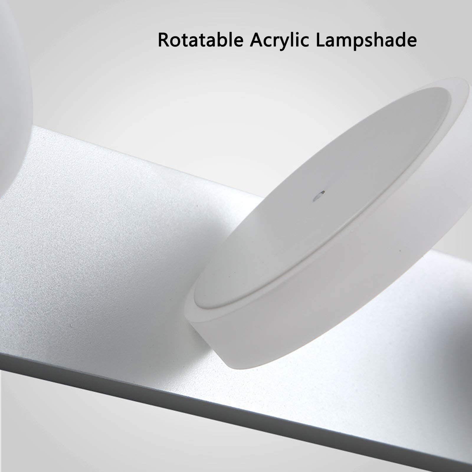 Luz frontal cromada para espejo de baño, iluminación LED sobre espejo con pantalla acrílica giratoria, luces modernas para gabinete de espejo para baño, hotel, restaurante, blanco frío de 6000 K