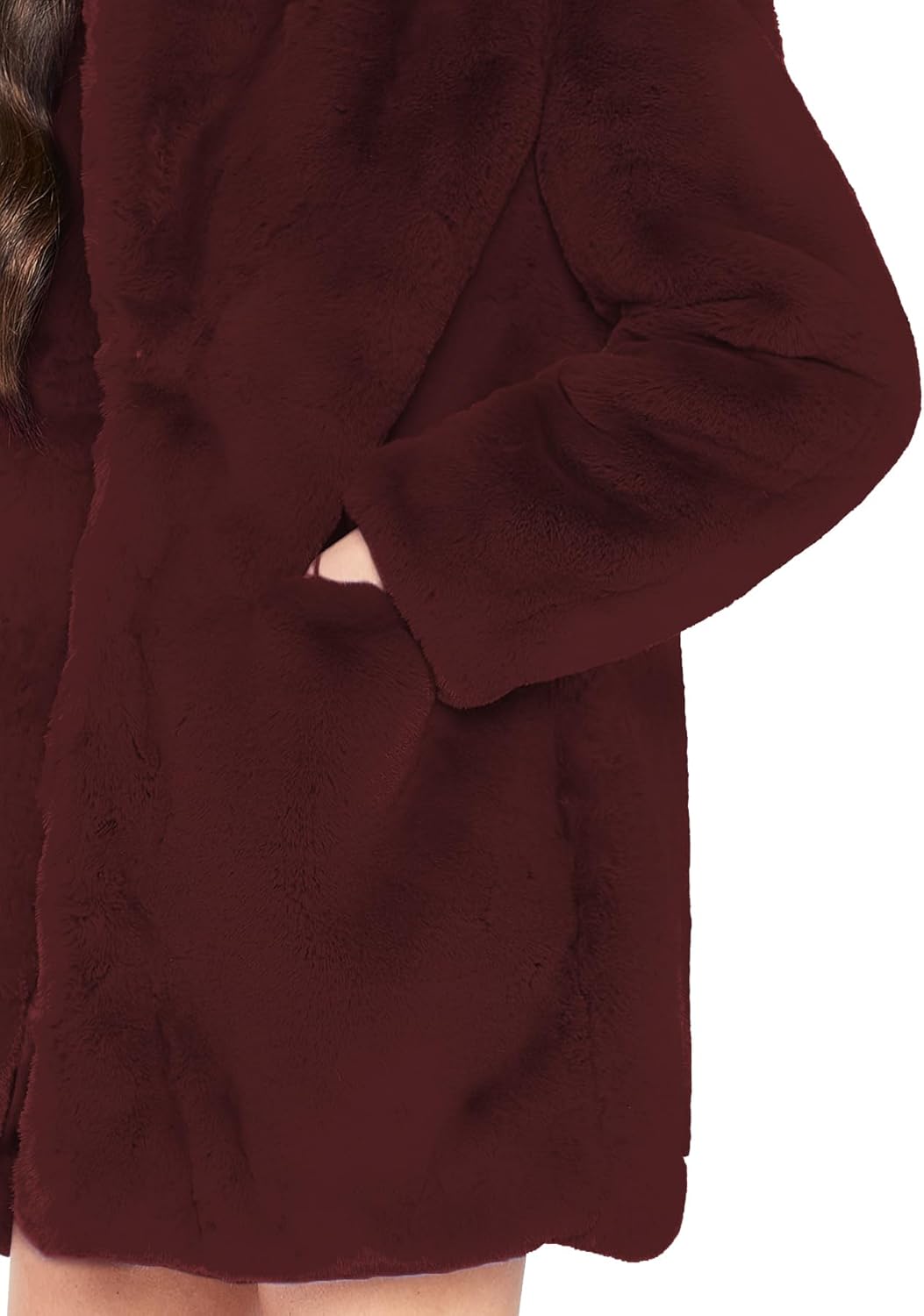 TOPONSKY Womens Winter Warm Lapel Faux Fur With Inner Lining & Buttons Coats - Image 4