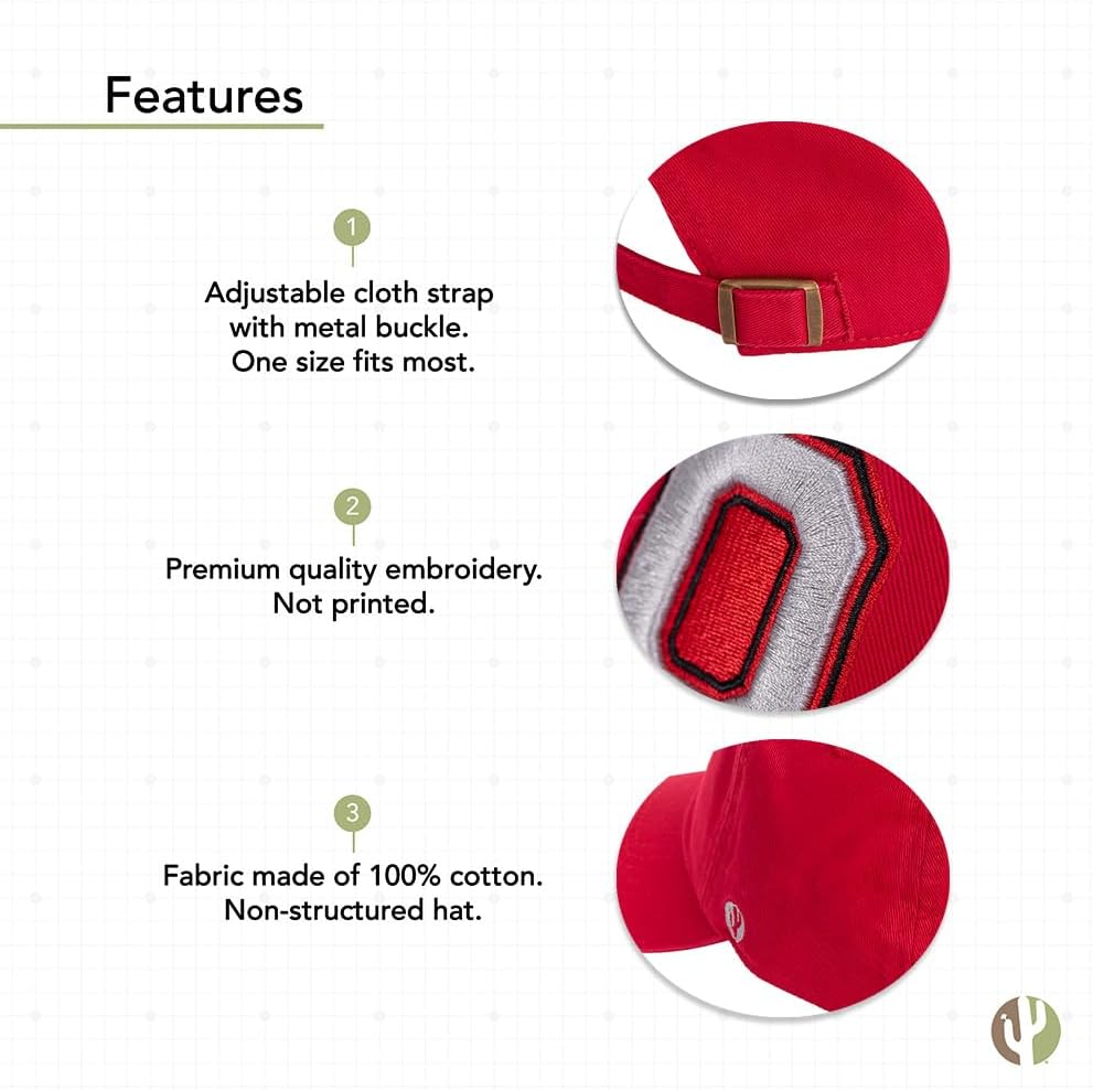 Desert Cactus The Ohio State University Baseball Hat OSU Buckeyes Brimmed Embroidered Hats Cap Adjustable Cloth Strap Type A - Image 4